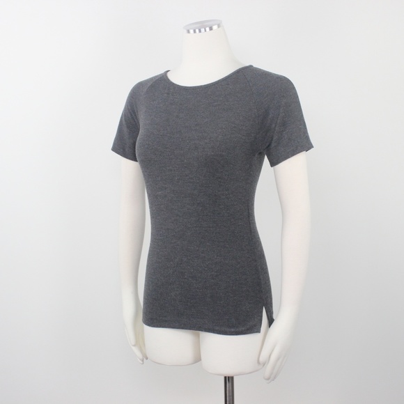 MaxMara Tops - MaxMara Grey Fitted Short Sleeve Knits Shirt Top M